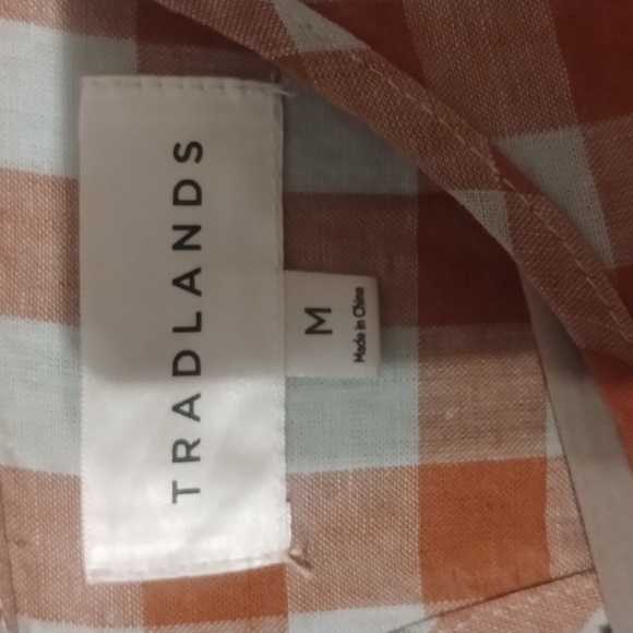 Tradlands Nico Balloon Sleeve Midi Dress Misty Blue Gingham Linen M Worn 1x - Picture 9 of 10